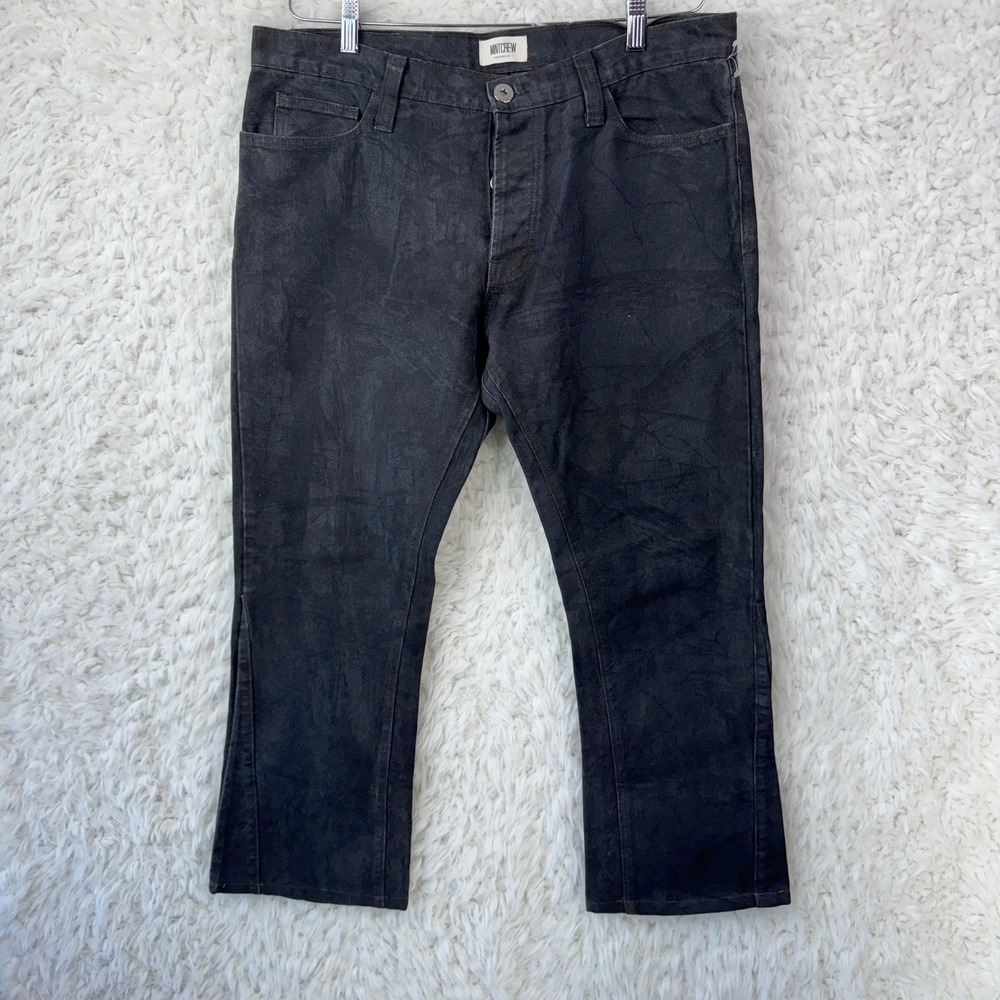 Mintcrew Los Angeles Mens Jeans 35x26 Black Cropped Streetwear Grunge Industrial